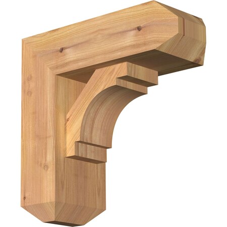 Merced Craftsman Smooth Bracket w/ Offset Brace, Western Red Cedar, 5 1/2"W x 14"D x 14"H